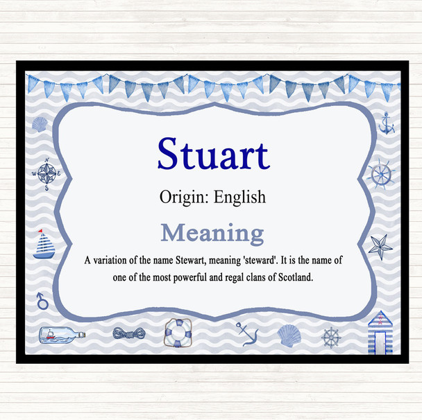 Stuart Name Meaning Dinner Table Placemat Nautical