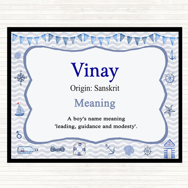 Vinay Name Meaning Dinner Table Placemat Nautical