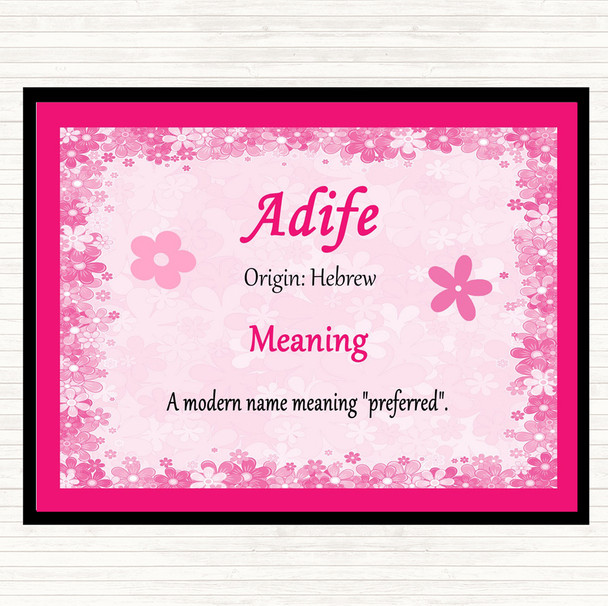 Adife Name Meaning Dinner Table Placemat Pink