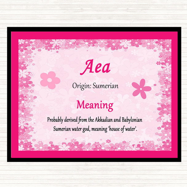 Aea Name Meaning Dinner Table Placemat Pink