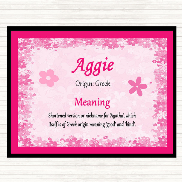 Aggie Name Meaning Dinner Table Placemat Pink