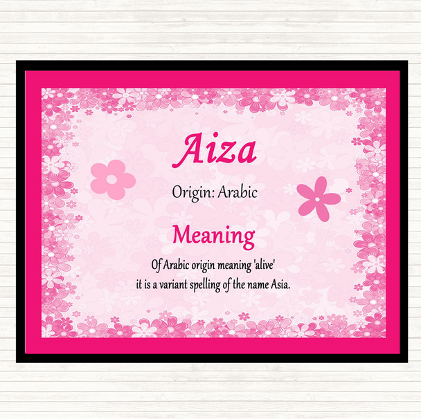 Aiza Name Meaning Dinner Table Placemat Pink