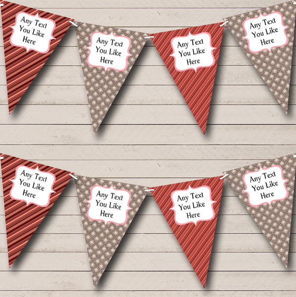 Shabby Chic Coral Personalised Wedding Venue or Reception Bunting