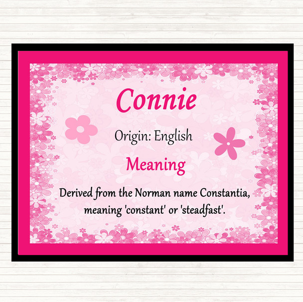 Connie Name Meaning Dinner Table Placemat Pink