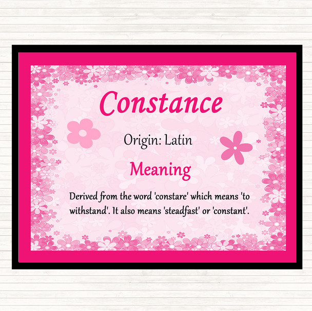 Constance Name Meaning Dinner Table Placemat Pink