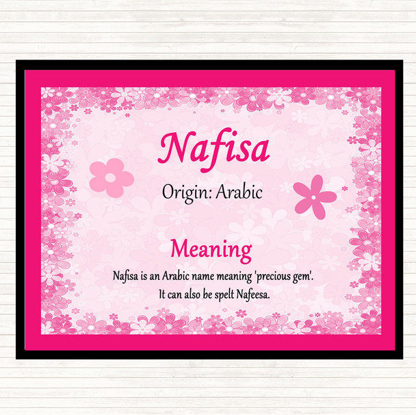 Nafisa Name Meaning Dinner Table Placemat Pink