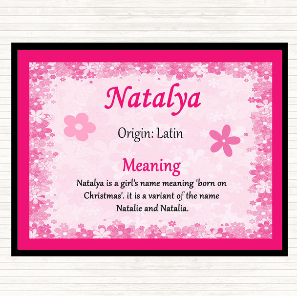 Natalya Name Meaning Dinner Table Placemat Pink