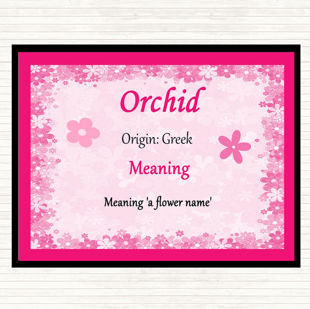 Orchid Name Meaning Dinner Table Placemat Pink