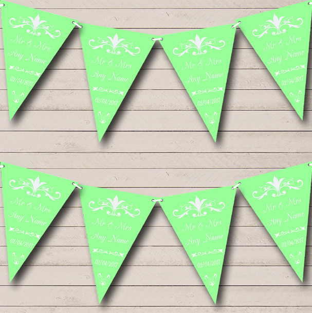 Regal Mint Green Personalised Wedding Venue or Reception Bunting