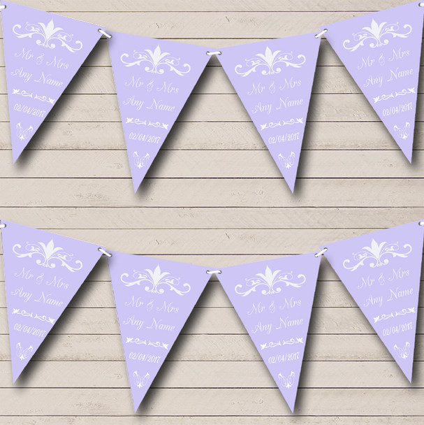 Regal Lavender Personalised Wedding Venue or Reception Bunting