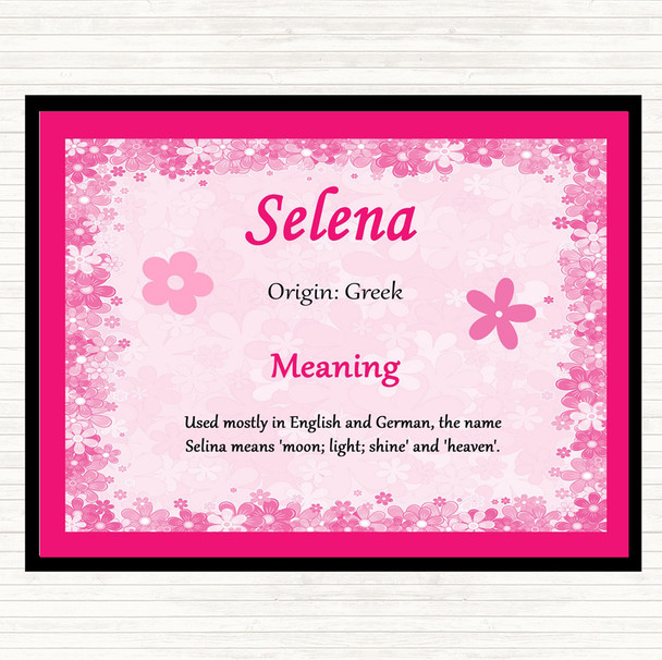 Selena Name Meaning Dinner Table Placemat Pink