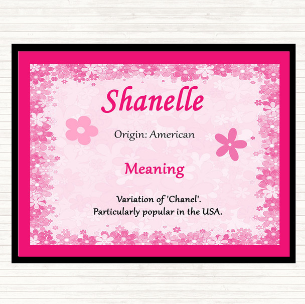 Shanelle Name Meaning Dinner Table Placemat Pink