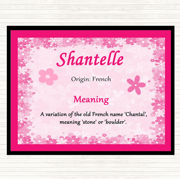 Shantelle Name Meaning Dinner Table Placemat Pink