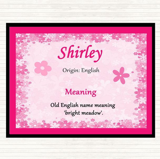 Shirley Name Meaning Dinner Table Placemat Pink