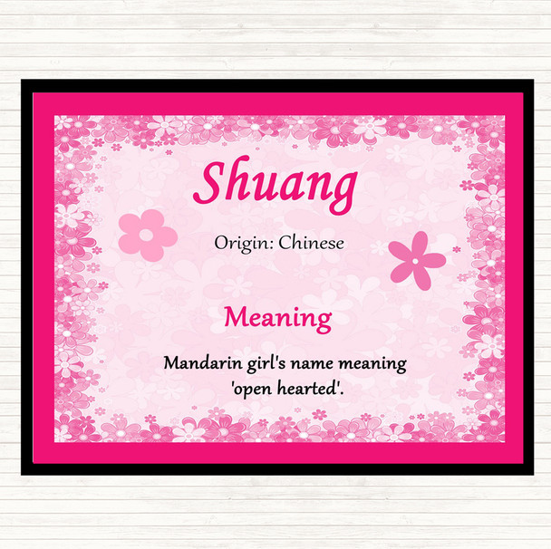 Shuang Name Meaning Dinner Table Placemat Pink