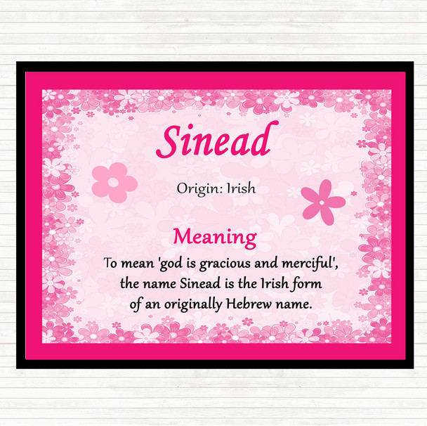 Sinead Name Meaning Dinner Table Placemat Pink