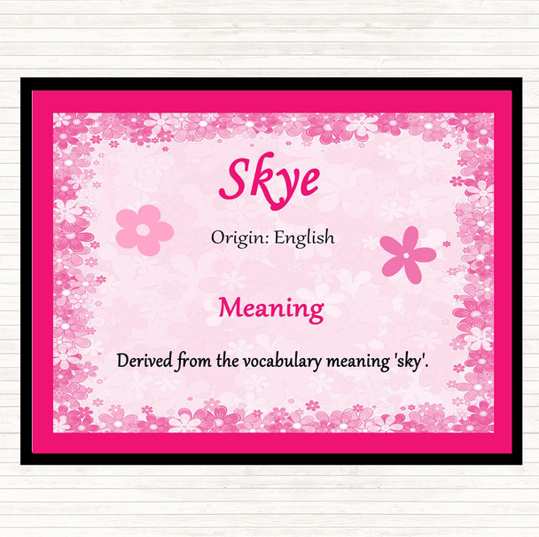 Skye Name Meaning Dinner Table Placemat Pink