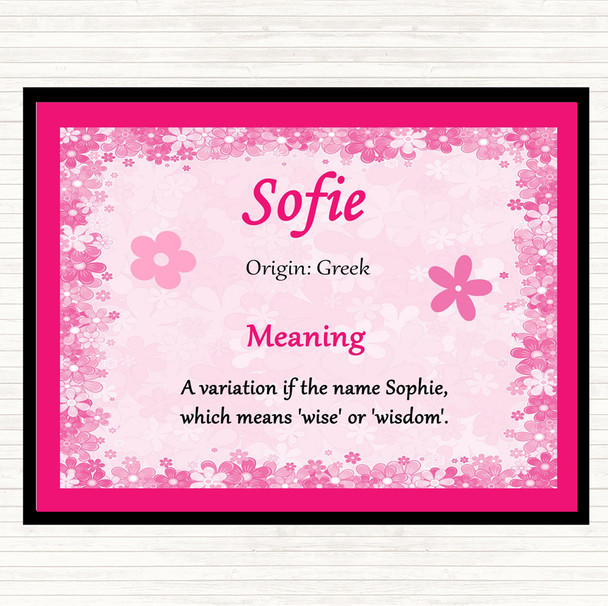 Sofie Name Meaning Dinner Table Placemat Pink