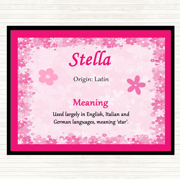 Stella Name Meaning Dinner Table Placemat Pink