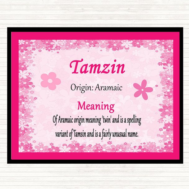 Tamzin Name Meaning Dinner Table Placemat Pink