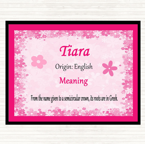 Tiara Name Meaning Dinner Table Placemat Pink