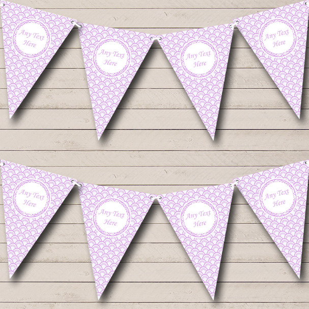 Lilac Pink And White Patterned Personalised Wedding Venue or Reception Bunting
