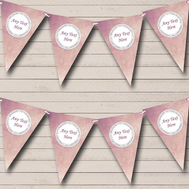 Lavender Purple Dainty Floral Vintage Personalised Wedding Bunting