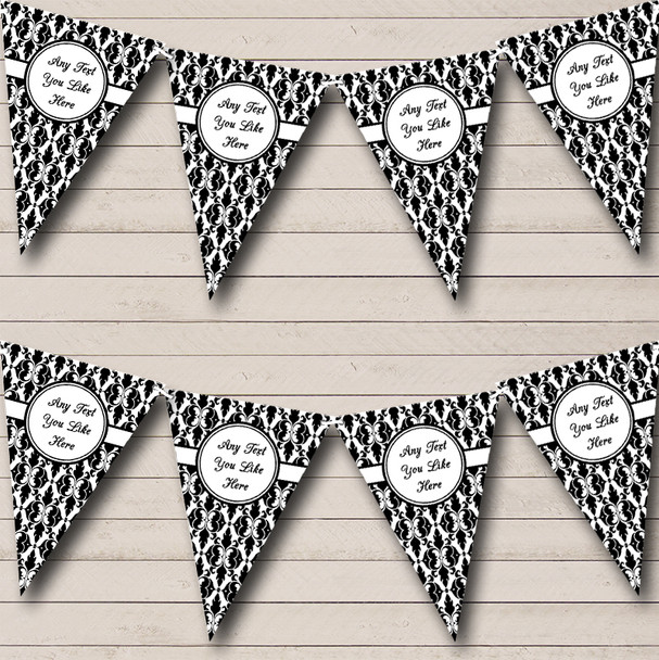 Black And White Traditional Personalised Wedding Venue or Reception Bunting