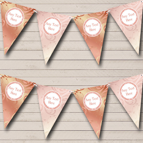 Beautiful Shades Of Coral Pink Personalised Wedding Venue or Reception Bunting