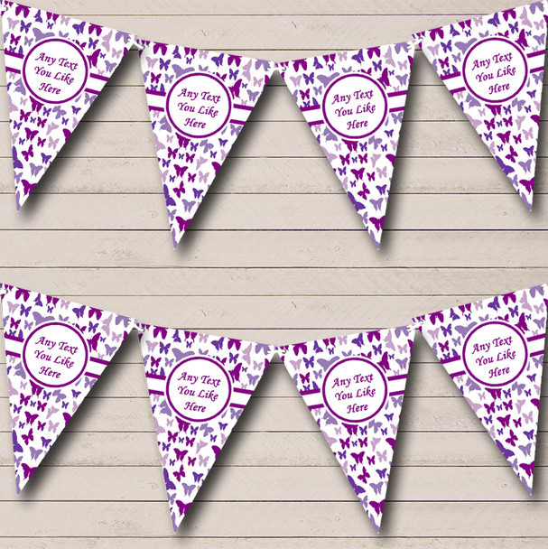 Beautiful Purple Butterfly Personalised Wedding Venue or Reception Bunting