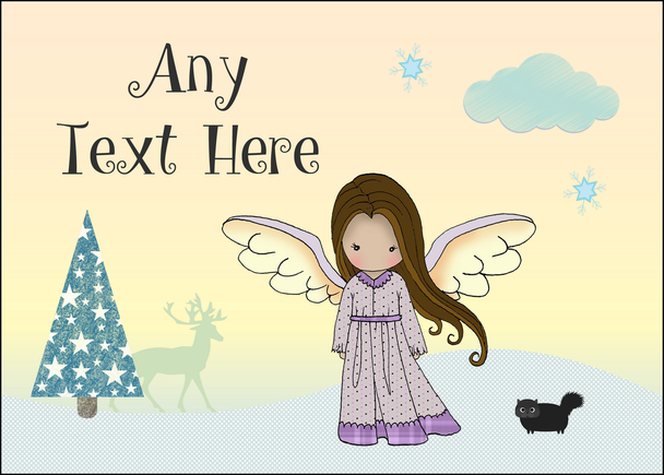 Angel Brown Hair Christmas Personalised Printed Certificate