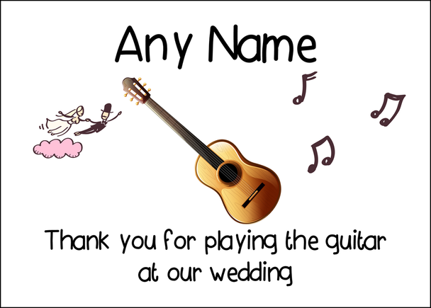 Thank You For Playing The Guitar At Our Wedding Personalised Printed Certificate