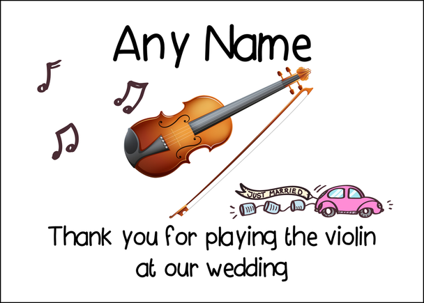 Thank You For Playing The Violin At Our Wedding  Personalised Printed Certificate
