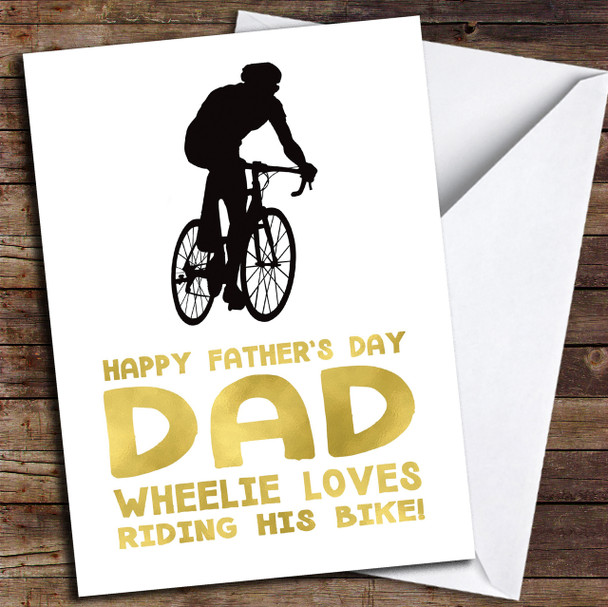 Bike Dad Wheelie Personalised Father's Day Card