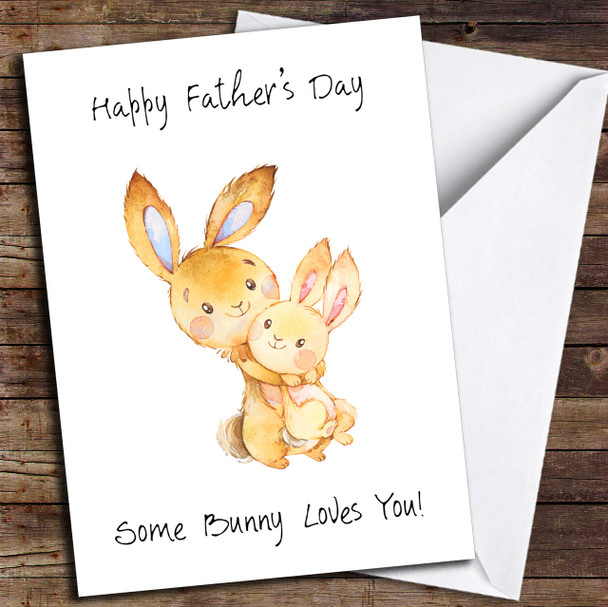 Cute Some Bunny Personalised Father's Day Card