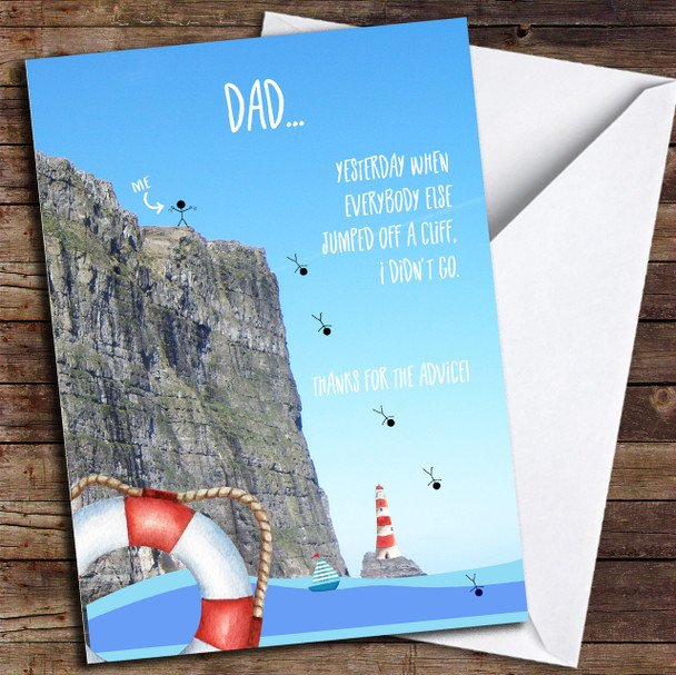 Funny Cliff Personalised Father's Day Card