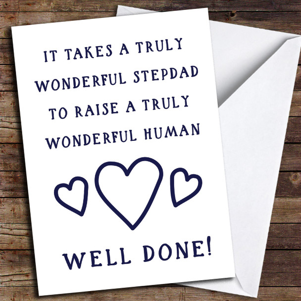 Funny Well Done Stepdad Personalised Father's Day Card