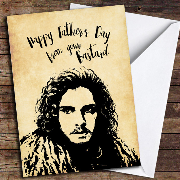 Jon Snow Fathers Day Bastard Personalised Father's Day Card