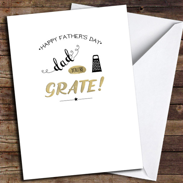 Modern Funny Cheese Grater Great Personalised Father's Day Card