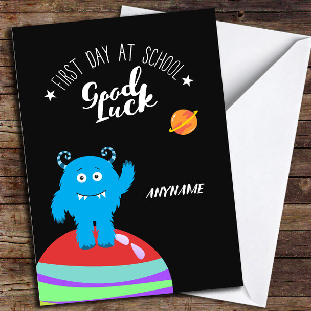Alien Planet Personalised Good Luck Card