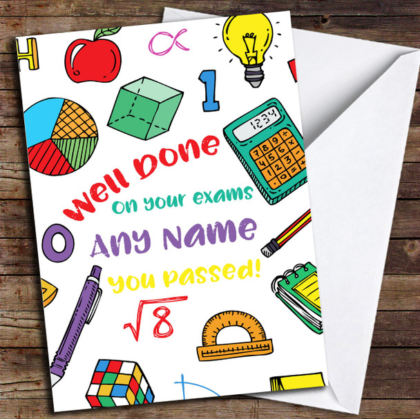 Well Done Exams Bright Personalised Good Luck Card