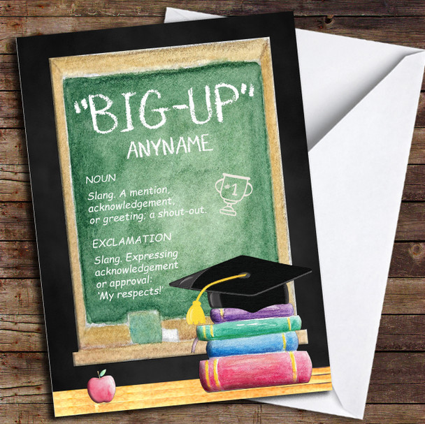 Classic Chalk Board Big-Up Dictionary Definition Personalised Graduation Card