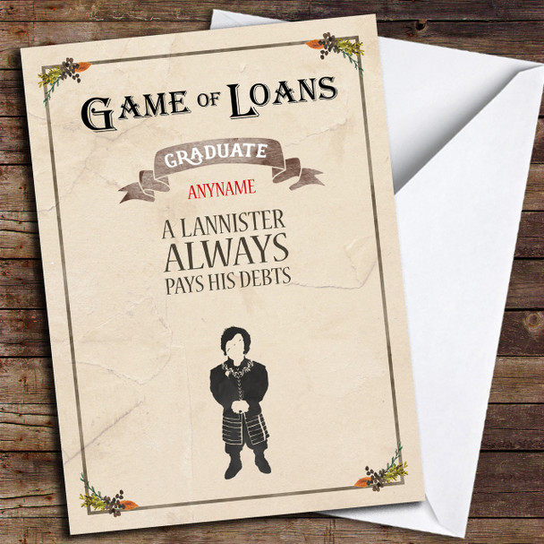 Funny Game Of Loans Personalised Graduation Card