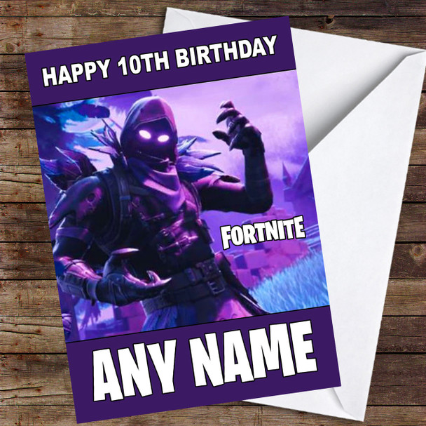 Fortnite The Raven Personalised Children's Birthday Card