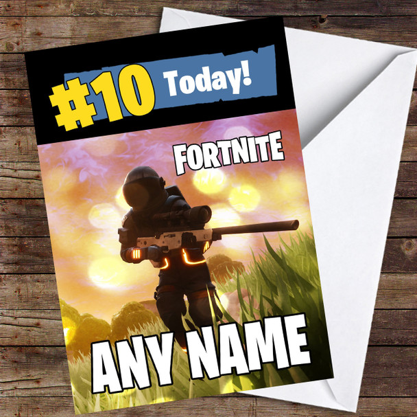 Fortnite Dark Voyager Any Age Personalised Children's Birthday Card