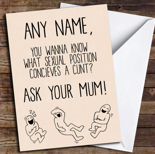 Funny Offensive Humour Joke Personalised Birthday Card