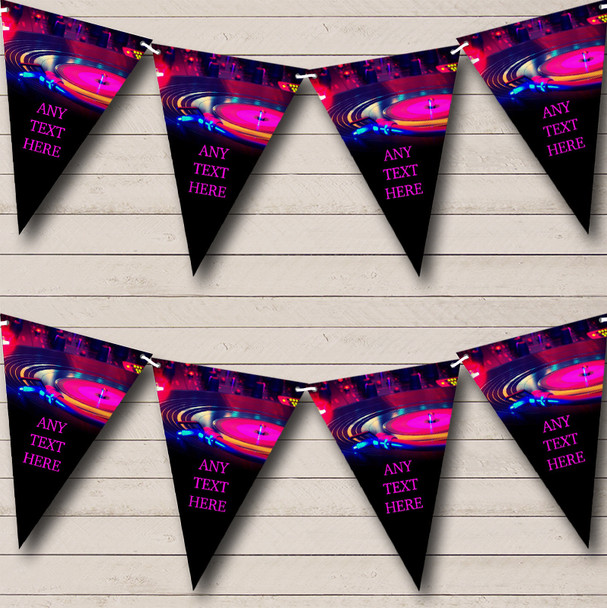 70's 80's Disco Dance DJ Record Personalised Birthday Party Bunting