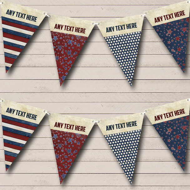 American Flag Stars 4th July Personalised Carnival, Fete Bunting