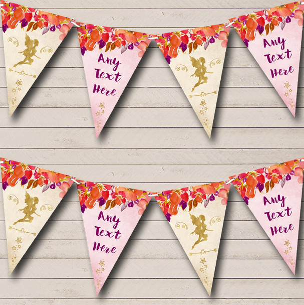 Autumn Gold Fairy Personalised Baby Shower Bunting