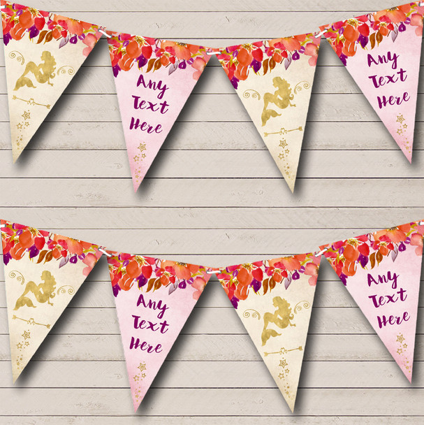 Autumn Gold Mermaid Personalised Baby Shower Bunting